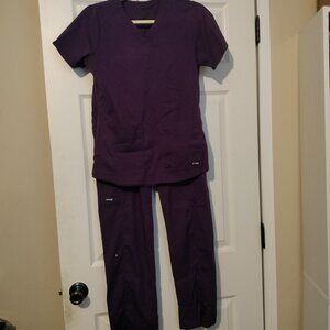 Women's purple scrub top & bottom